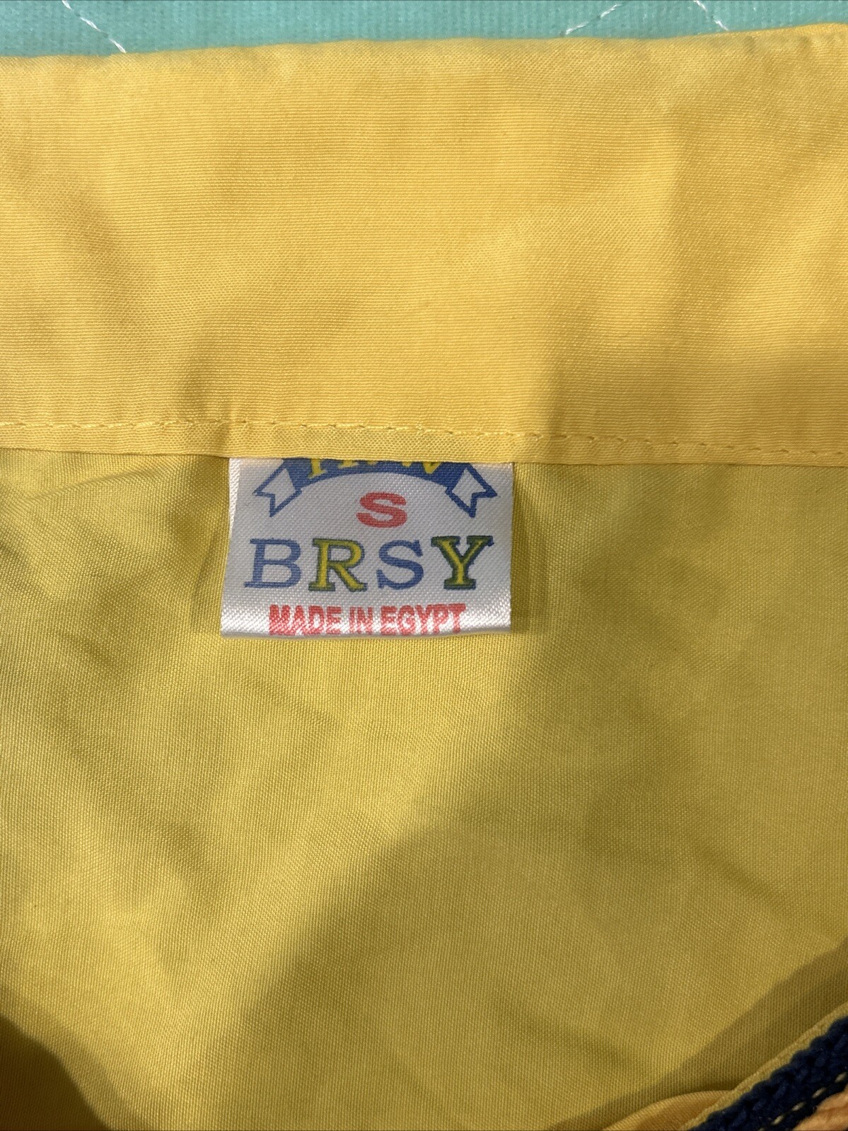 BRSY Yellow Long Cotton Caftan Dress Made In Egypt Small Long Sleeve