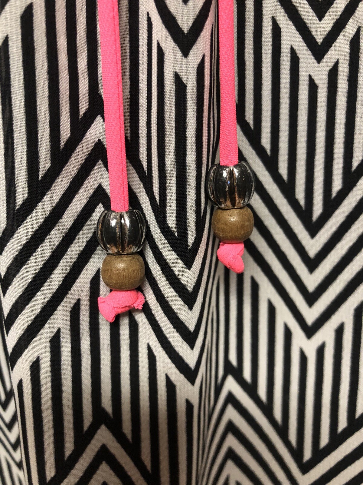 City Triangles Black/White Neon Pink Spaghetti Strap Mini Dress Lined Size Med