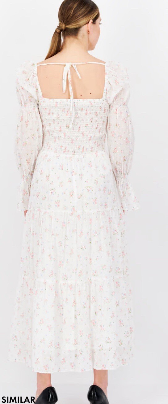 Lucy Paris Floral Print Midi Long Sleeve Dress Size XL NWT FREE SHIPPING