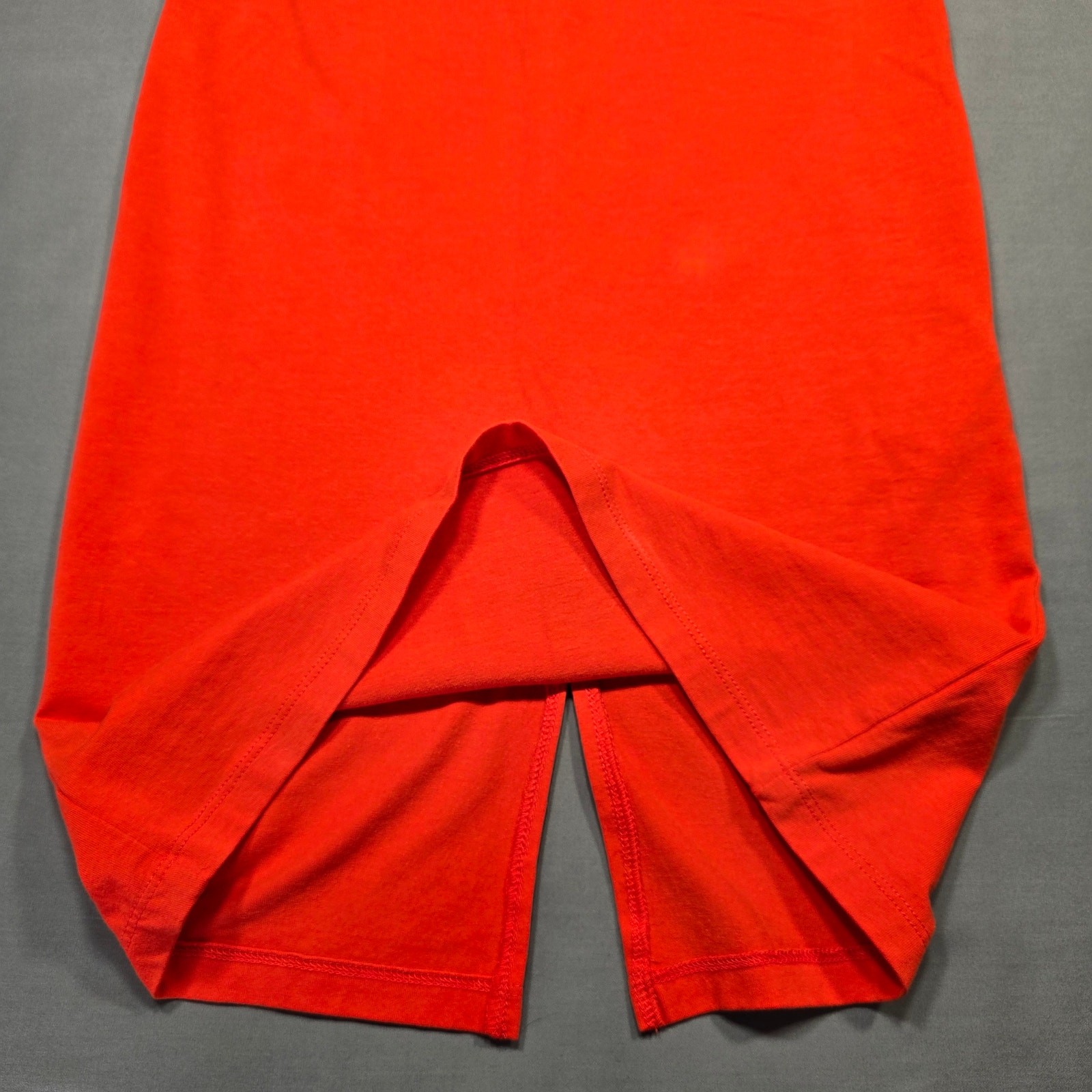 Forever 21 Orange Midi Dress Bold Bodycon Sleeveless Scoop Shift Womens Size S