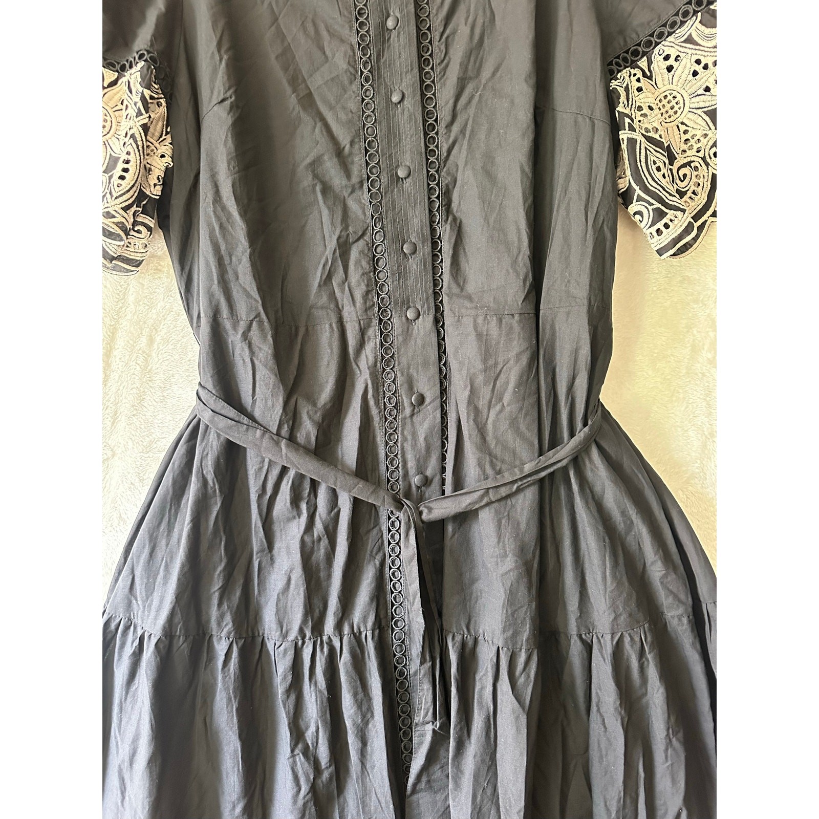 NWT Love X Design Southampton Embroidered Dress 3X Maxi Black