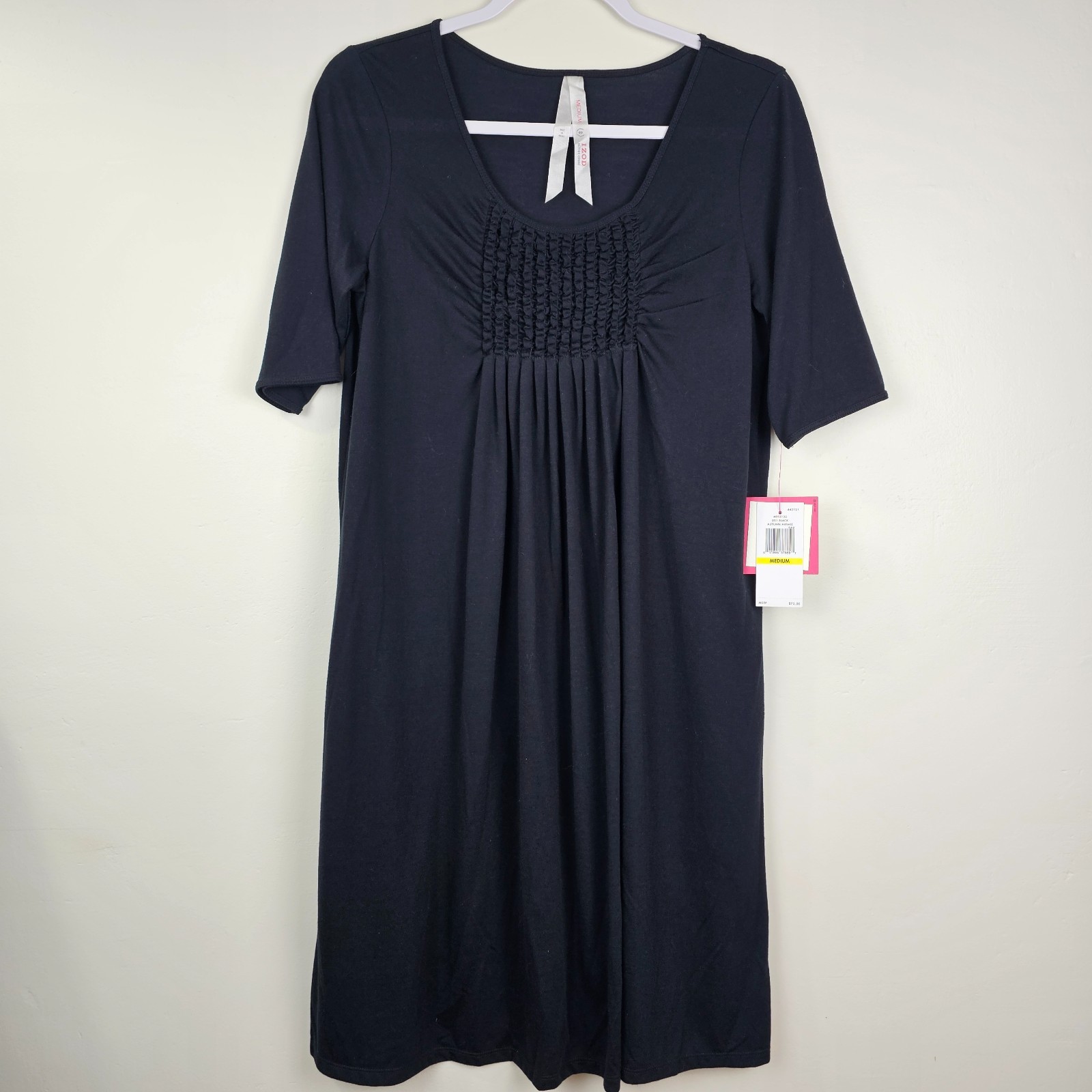 IZOD Silver Crest Women’s Black Ruching Dress SIZE M