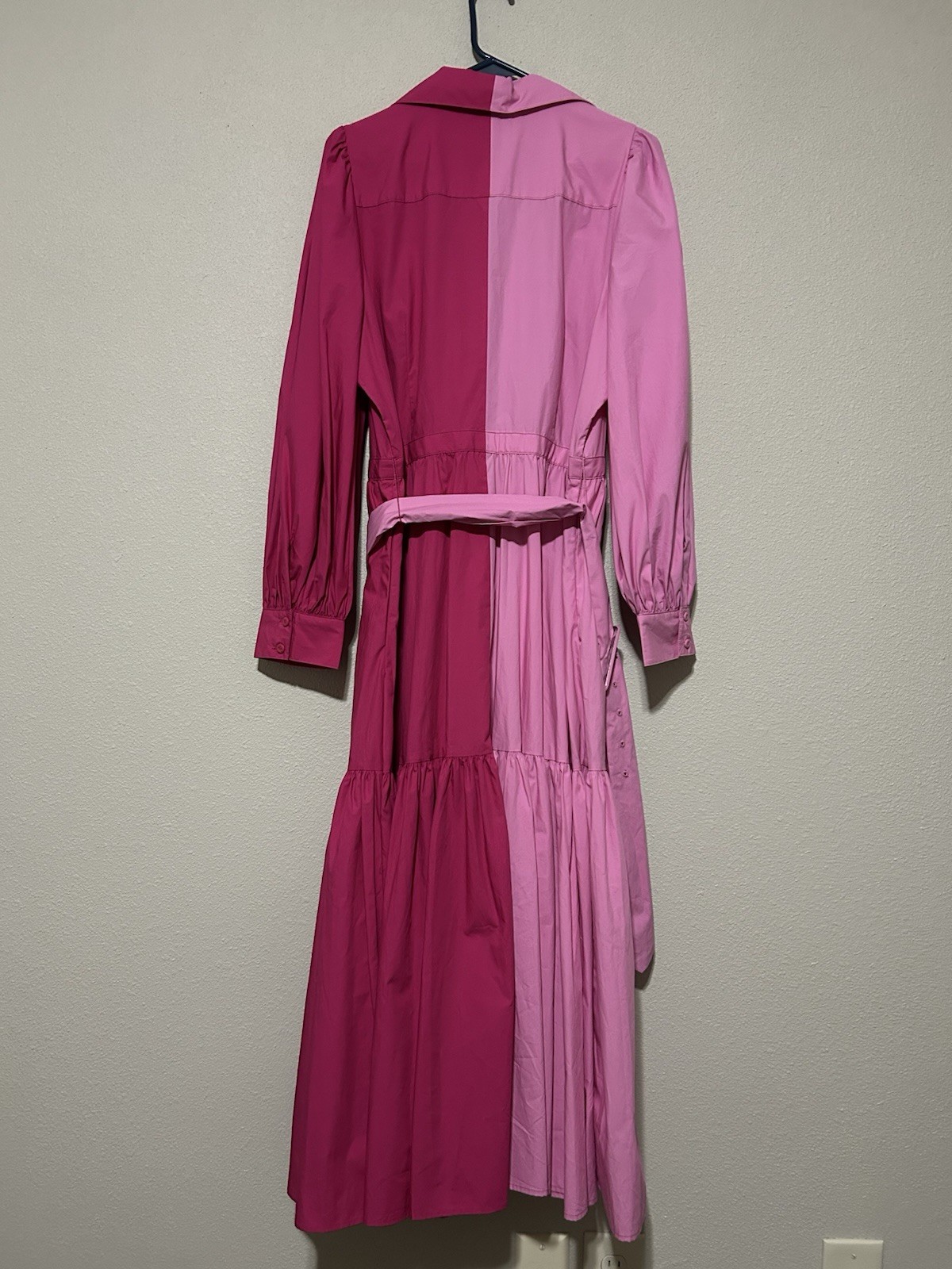 Christopher John Rogers x Target Long Sleeve Two-Tone Pink Shirtdress Size: 16