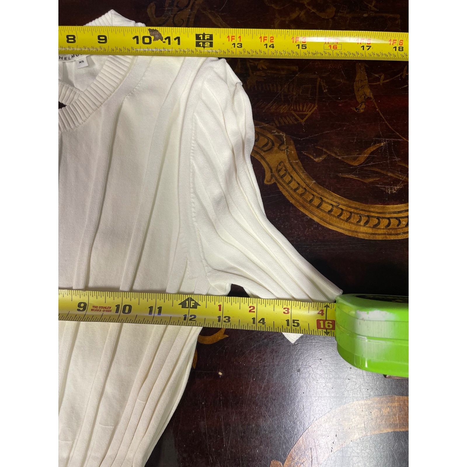 Helmut Lang White Ribbed Knit Keyhole Bodycon Midi Dress Baddie Minimalist XS