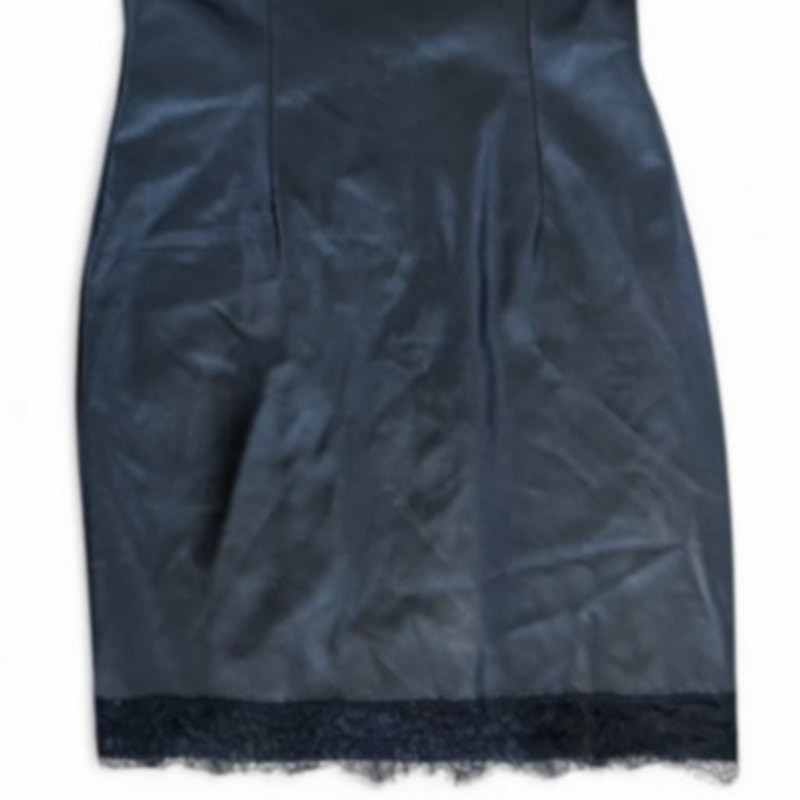 Revolve By the Way Kordilla Mini Dress Lace Trim Faux Leather Size XS Black