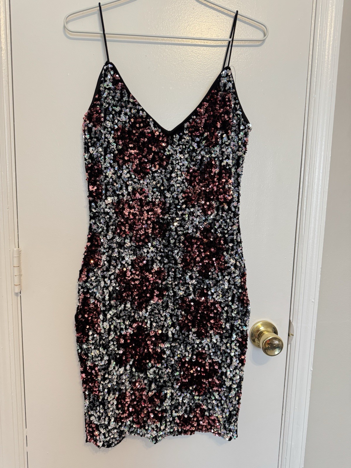 Confetti Sequins Pink Silver Dress Size Large