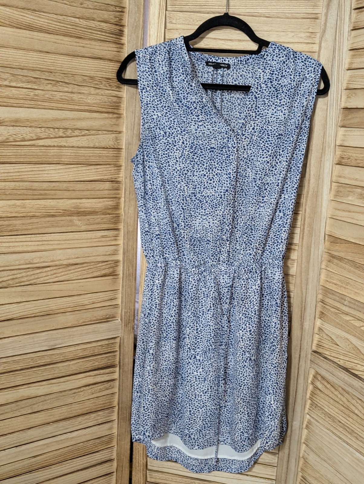 Hilary Radley Womens Size 8 Sleeveless Tie Waist Blouson Dress Front Button