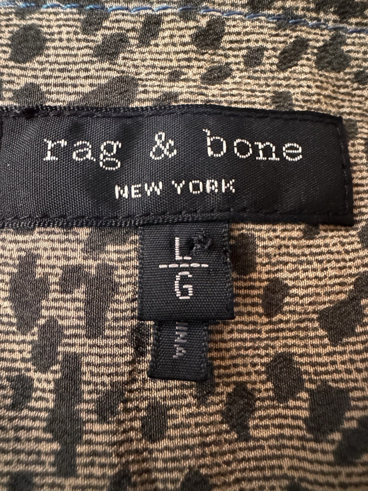 Rag & Bone Shields Slip Mini Dress Tan Drape 100% SILK Animal Print Size L