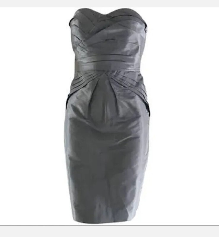 Banana Republic Monogram Black Silk Taffeta Strapless Dress #859135 NWT! 00