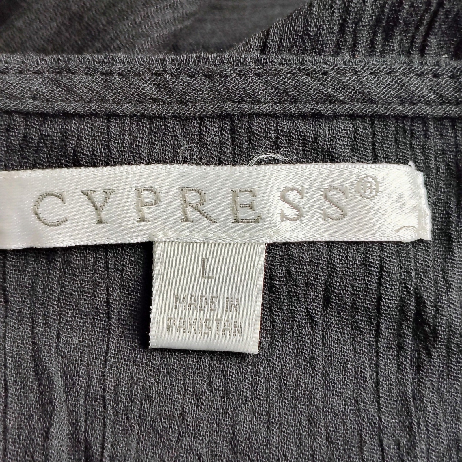 Cypress Black Cotton Gauze Smocked Empire Waist V-Neck Maxi Dress L witchy goth