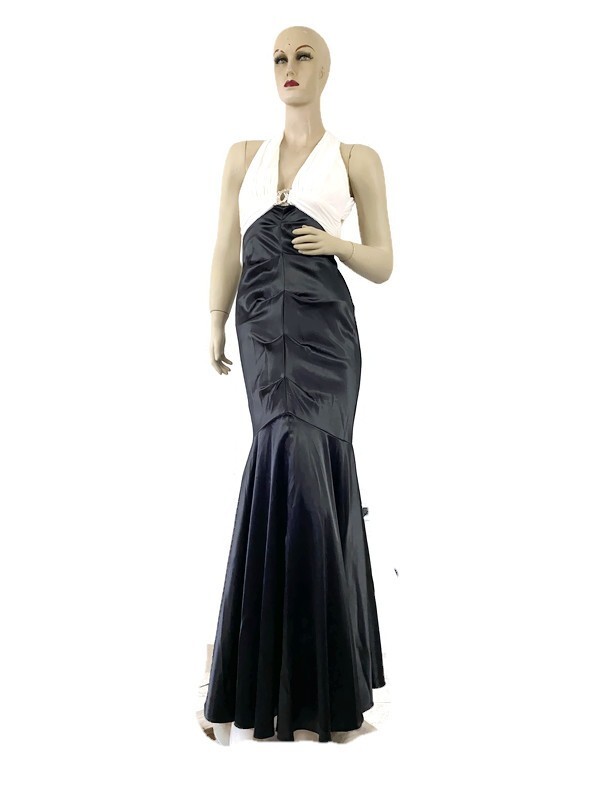 Escape Joanna Chen Formal Dress Sze 4White Black Fit &Flare Mermaid Bottom