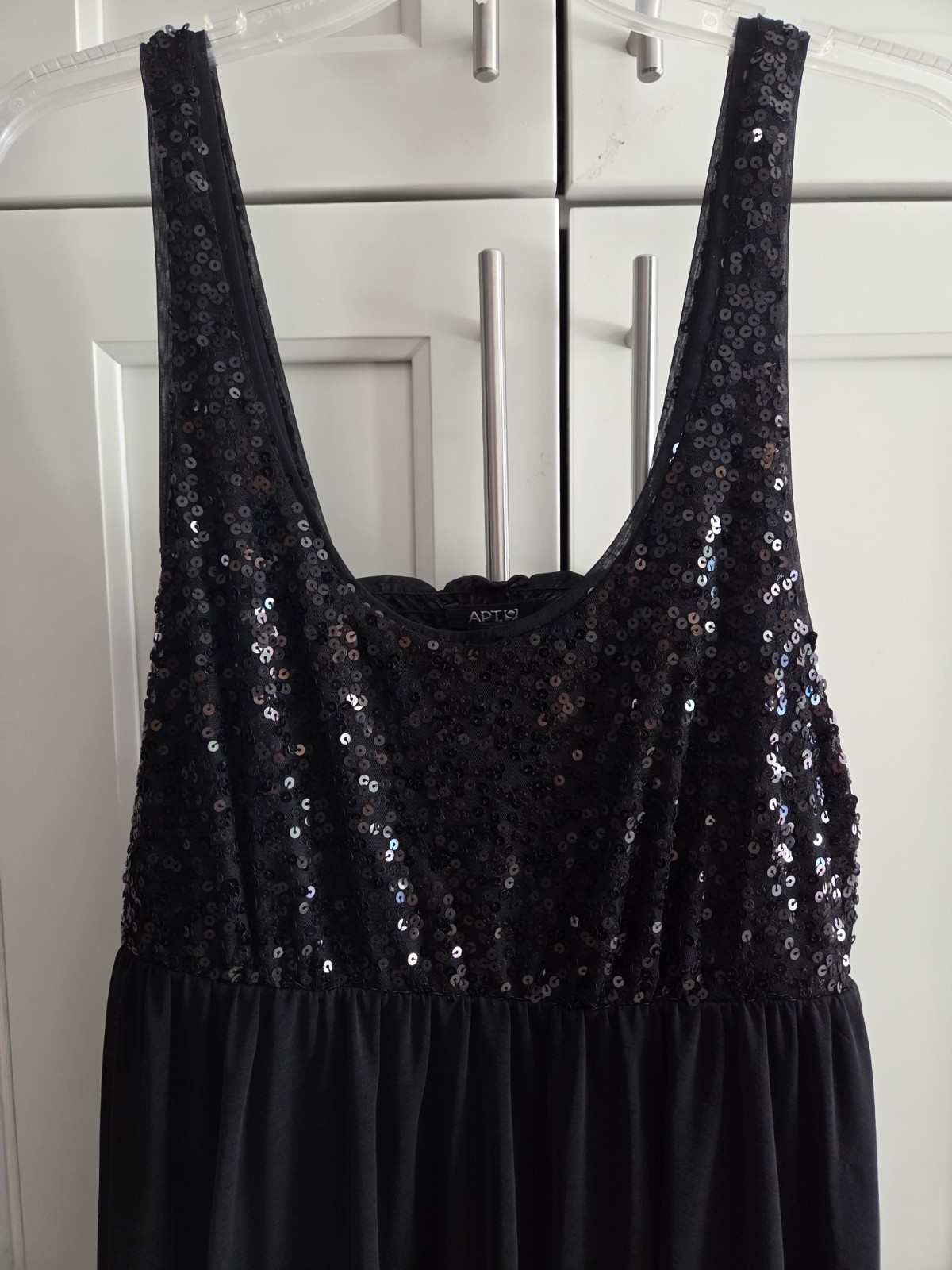 NWT Apt. 9 Women’s Baby Doll Sequence Black Dress Large, Fully Lined, Sleeveless