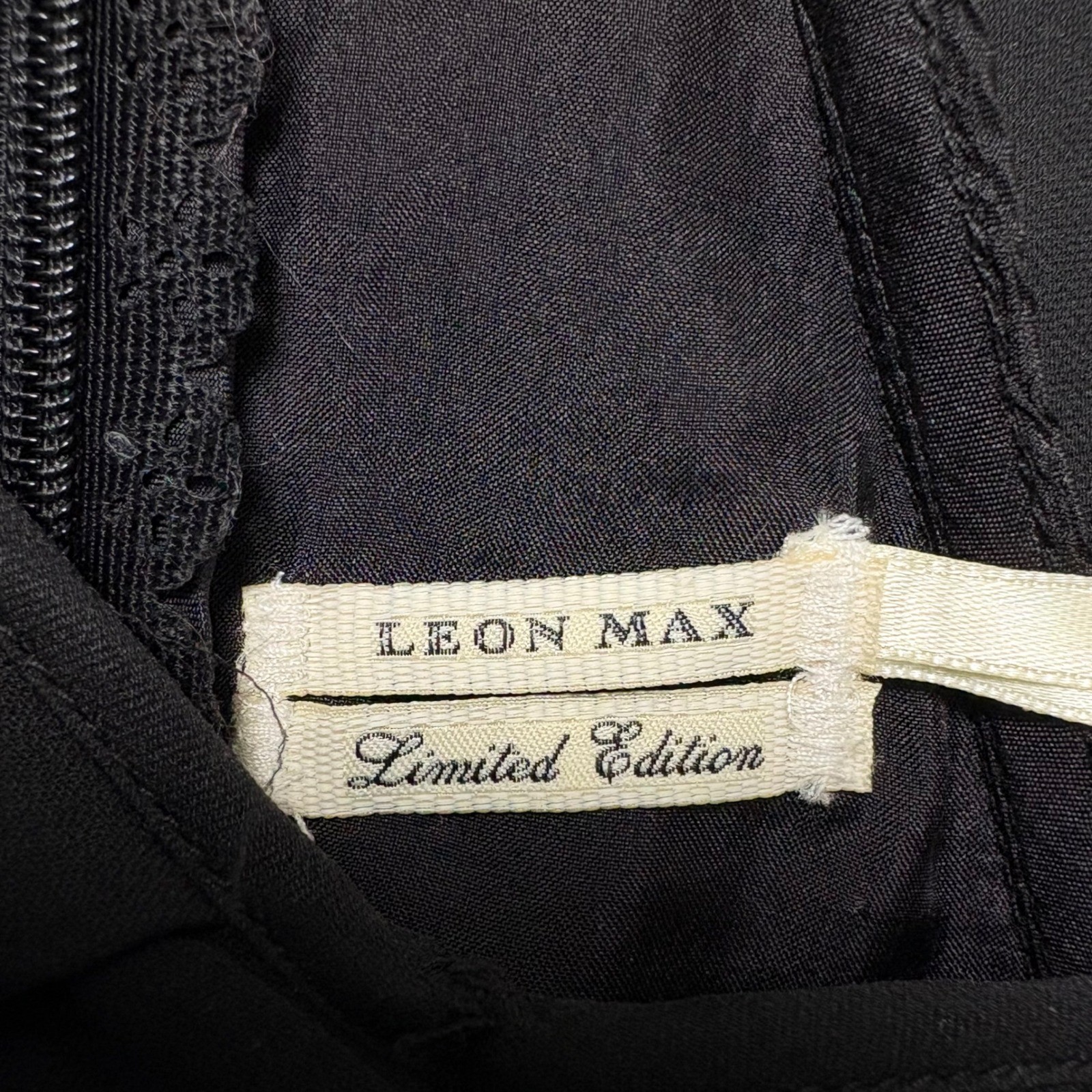 Leon Max Limited Edition Silk Blend Bodycon Mini Dress Size 2 Black LBD Party