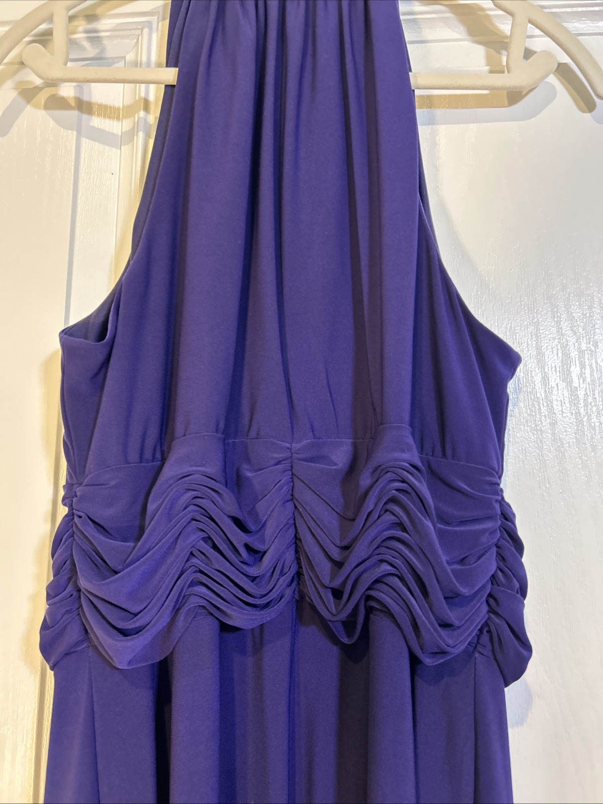 Evan Picone Dress Babydoll Empire Midi Deep Purple 14 Sexy Halter Classic