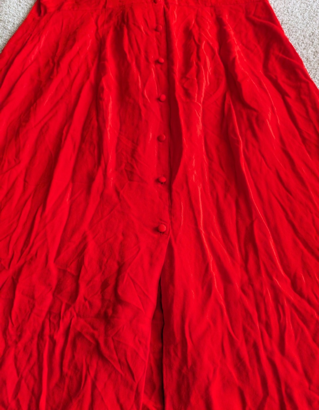 🌼B2G1🌼 Harper Heritage Cherry Red Button-Front Midi Dress Size XL NWOT