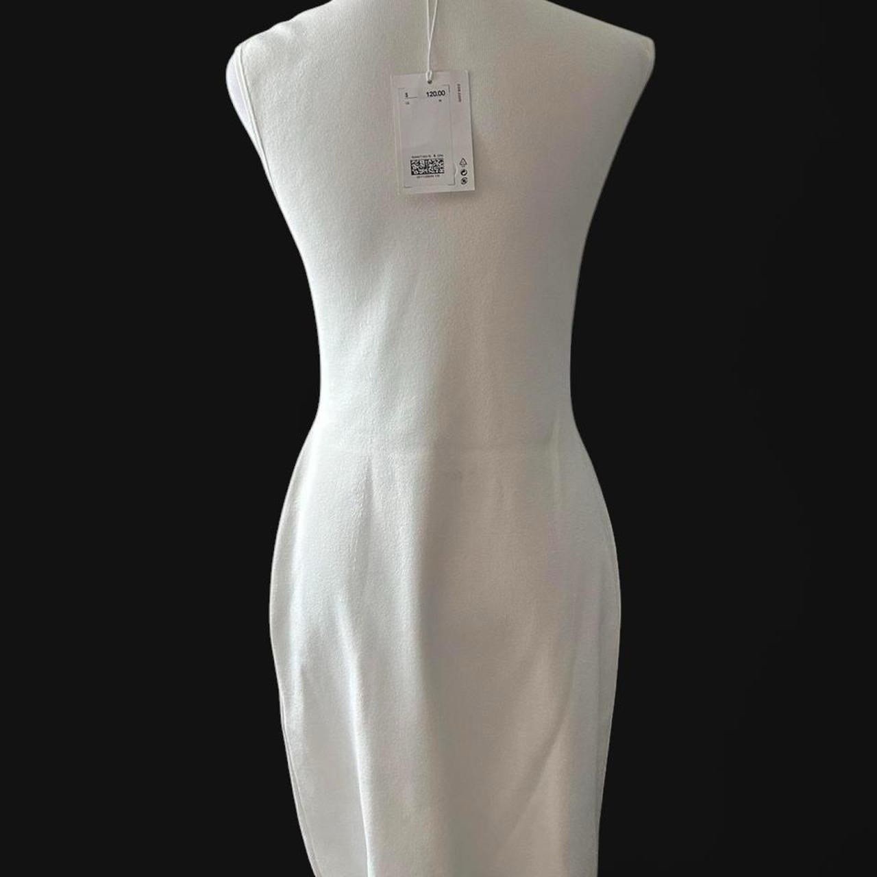 NWT COS White Sleeveless Knit Knee Length Dress Size M