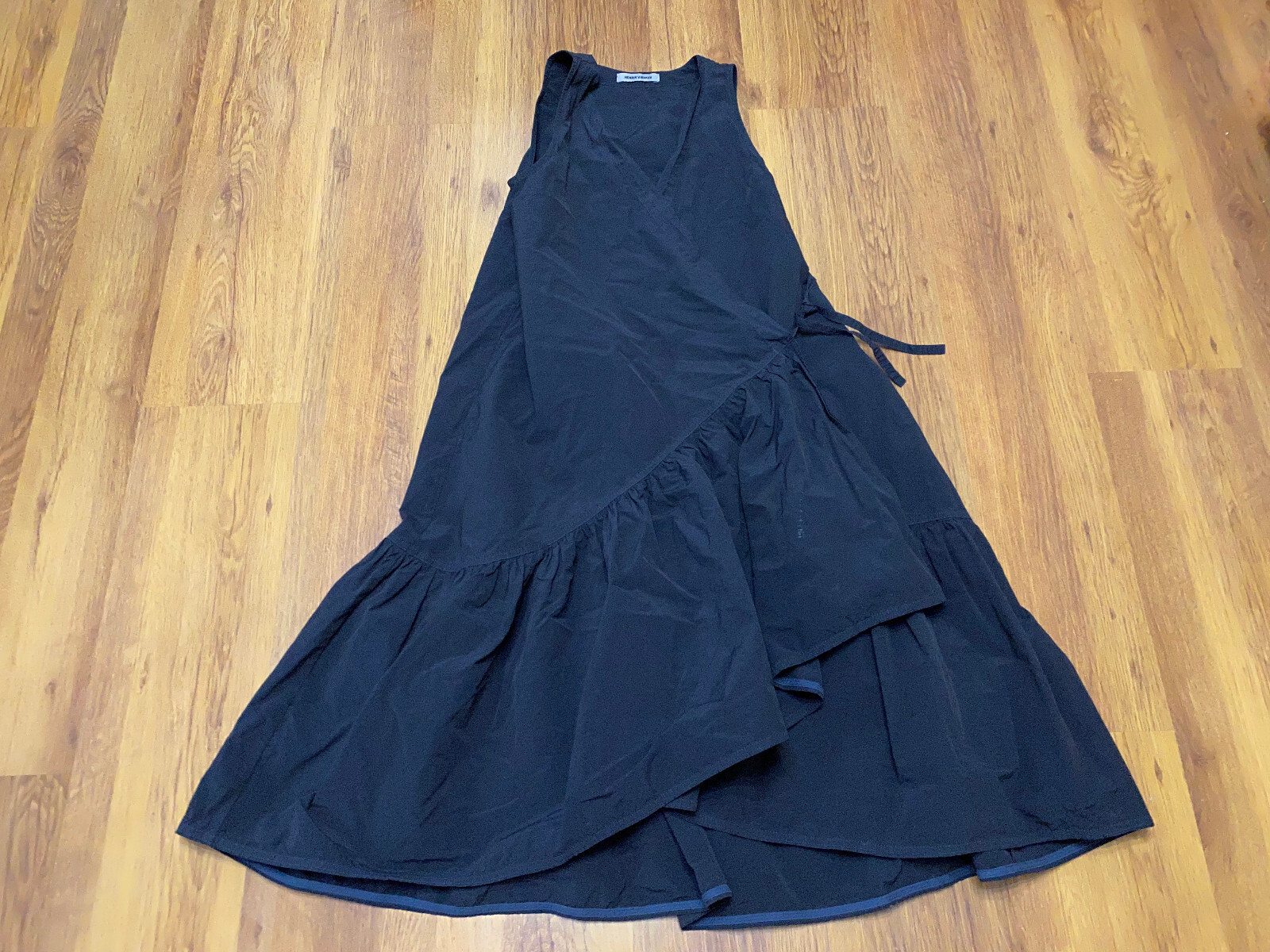HENRIK VIBSKOV DARK NAVY NYLON COTTON RUFFLE DRESS BLAZE-XS