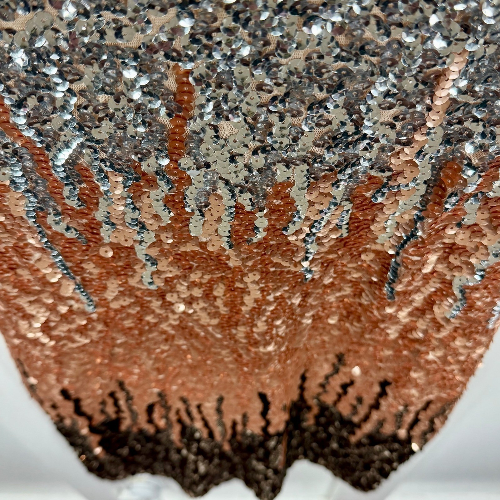 PrettyGuide Womens S Sparkly Sequin V Neck Sheath Mini Dress Copper Black Silver