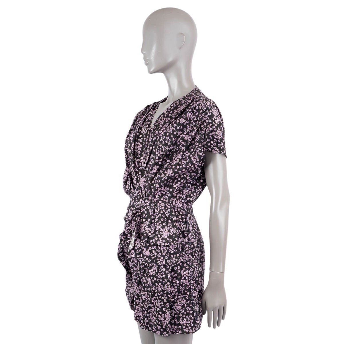 Magda Butrym Black and Pink Floral Dress size 34 us 0