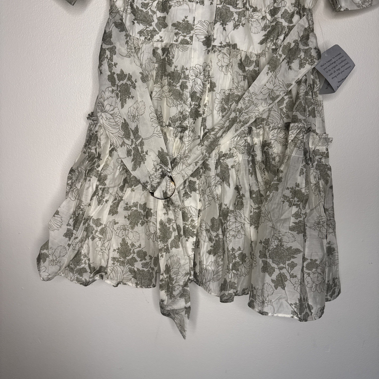 En Saison Mindy Floral Belted Puffed Sleeve Shirtdress