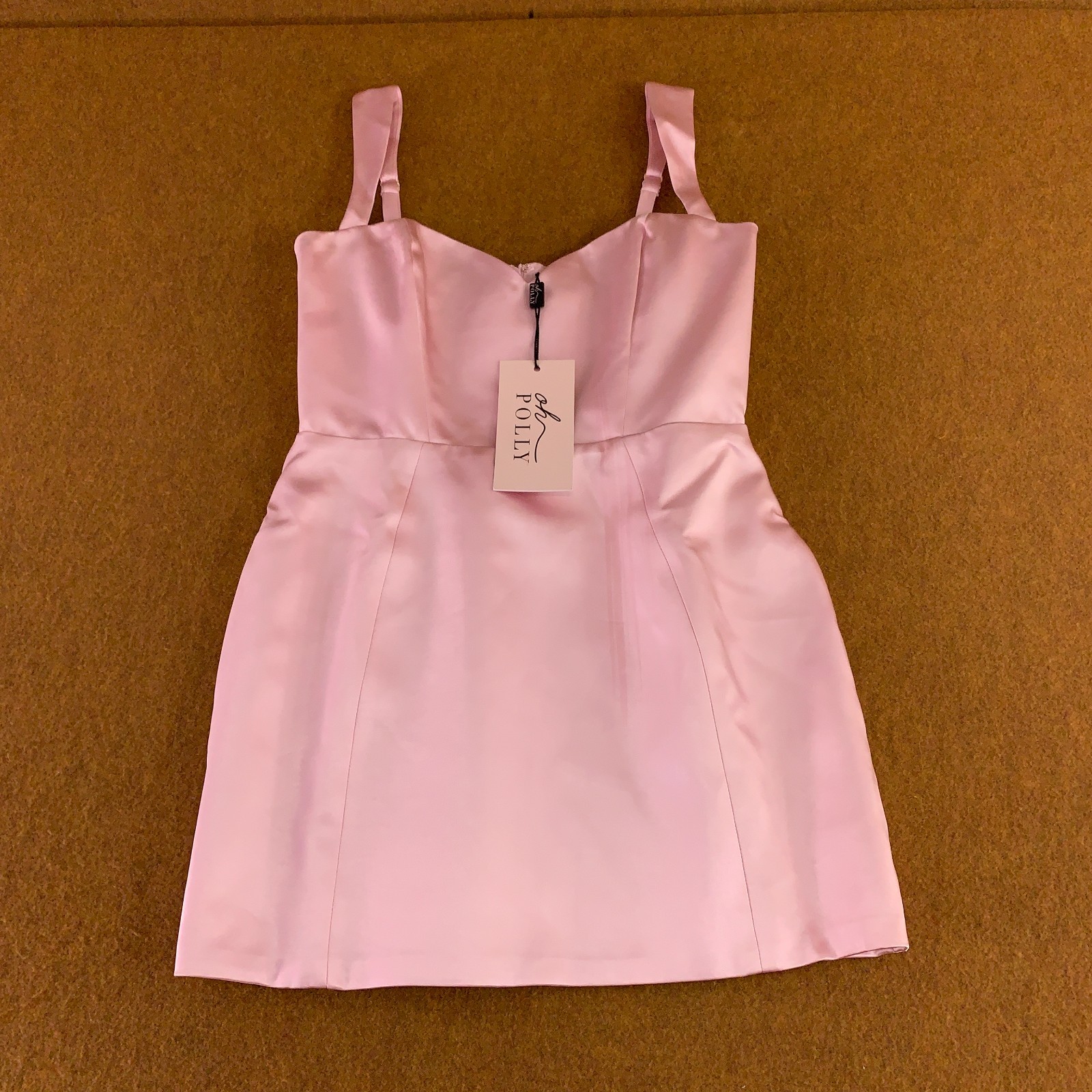 Oh Polly Womens US Size 6 Pink Satin Sleeveless Corset Mini Dress NWT