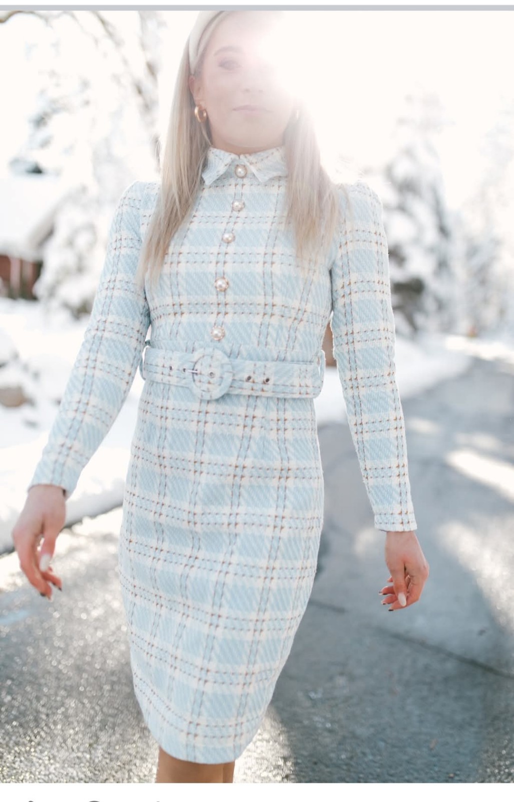 Ivy City Co MyKayla Dress 3X Retro Tweed Pearl Button Classic Preppy Y2k limited