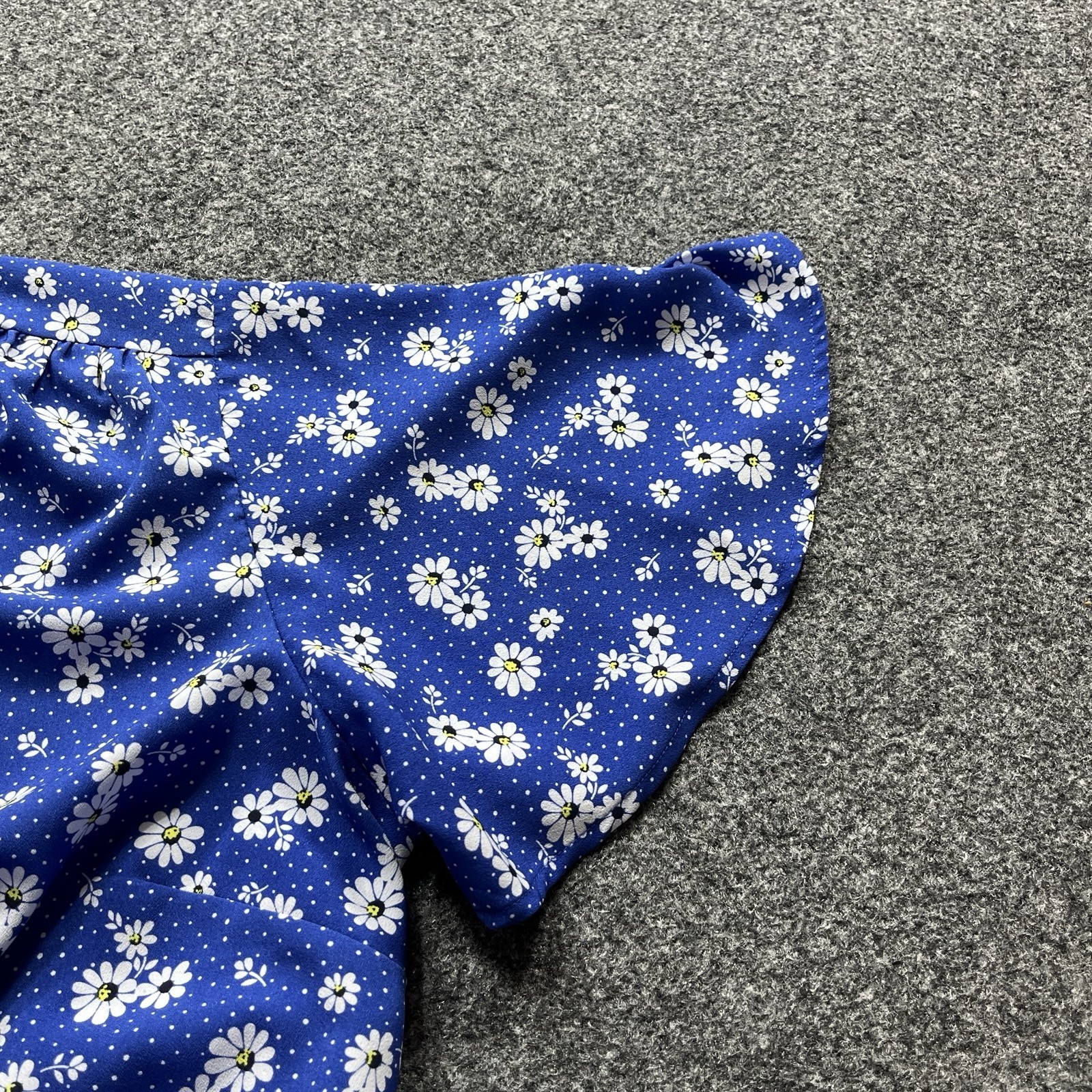 Lane Bryant Blue Daisy Floral High Low Wrap Dress Womens 24 Wedding Guest Frill