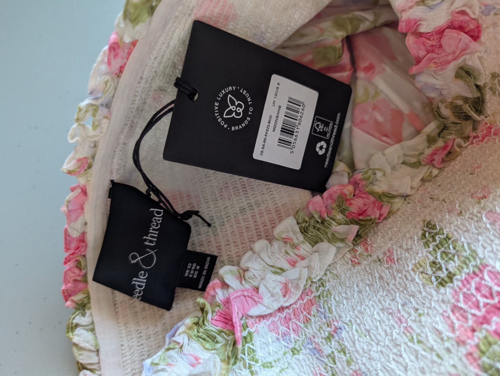 NWT NEEDLE & THREAD Rose Bluebell Bandeau Ballerina Dress Size UK 12 US 8 #1D452
