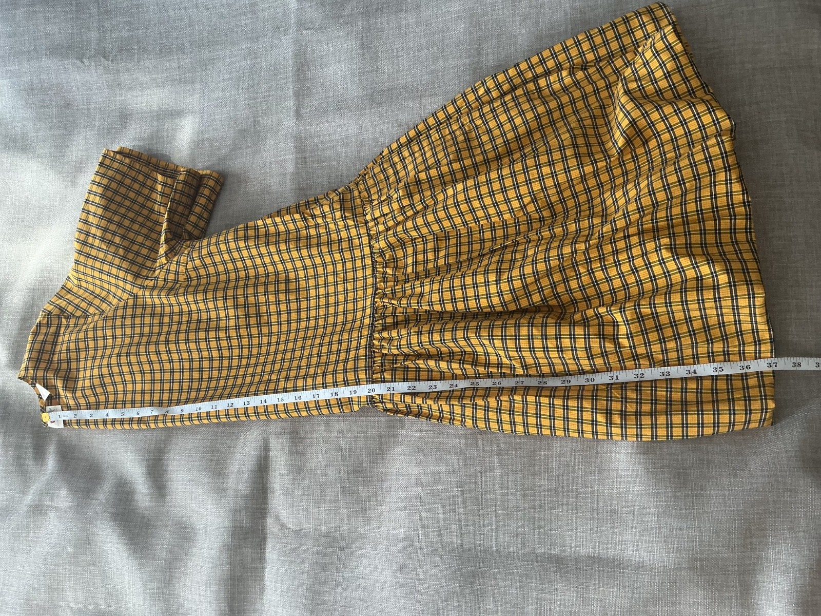 LEVI’S Aberdeen Taffeta Plaid Drop-Waist Dress with Pockets & Bubble Hem Size L