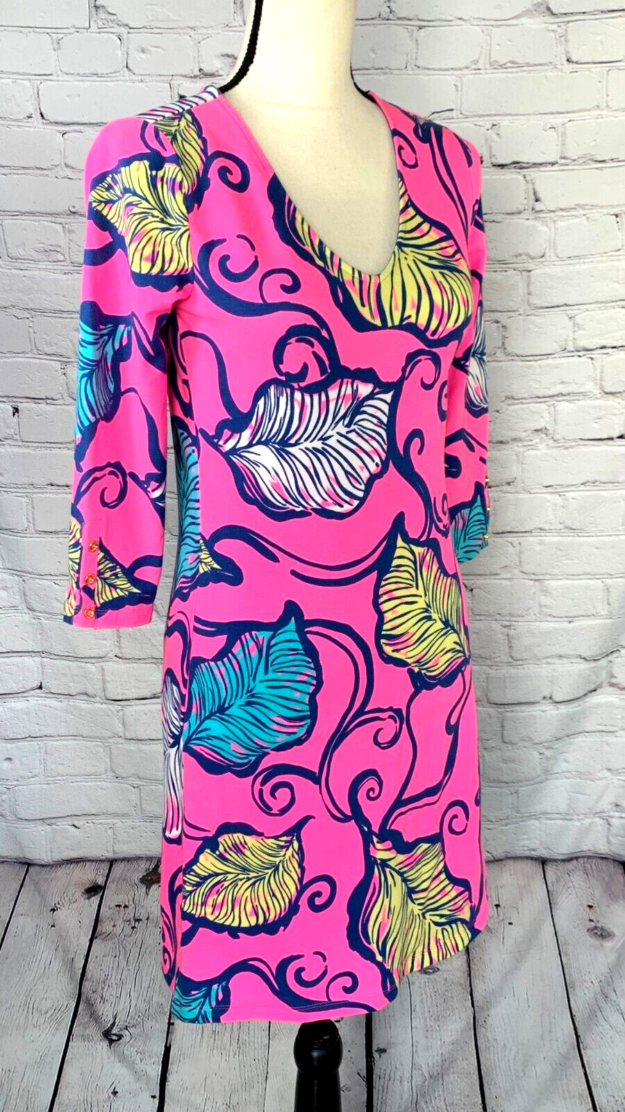 NEW Lilly Pulitzer Clarke Leaves in the Breeze Tropical Terry Cotton Dress Small