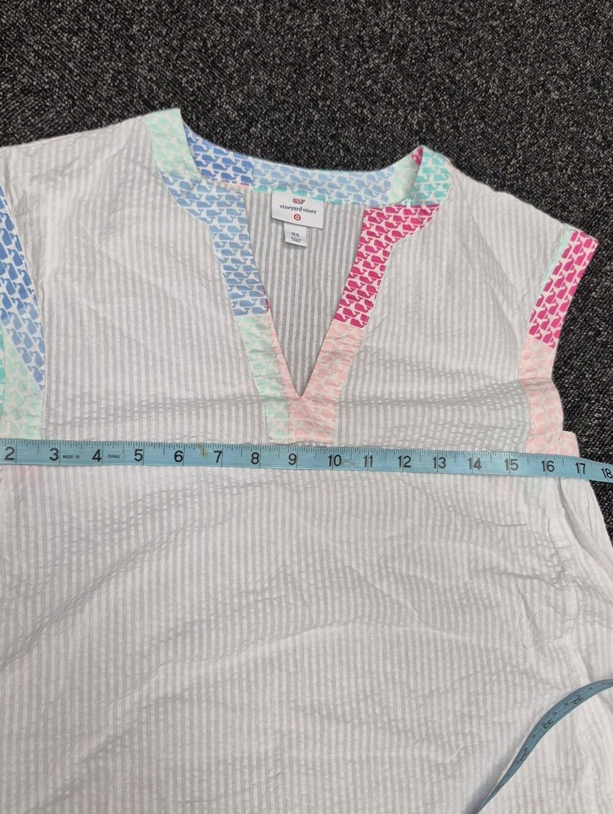 ​Vineyard Vines for Target Seersucker Whale Print Tunic Dress XS
