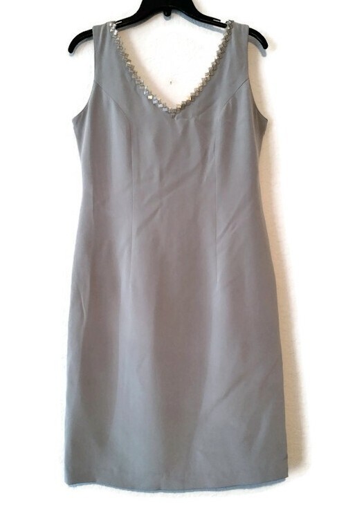 Women’s Sera B New York Silk Silver Dress Size 8 NWT Made in USA