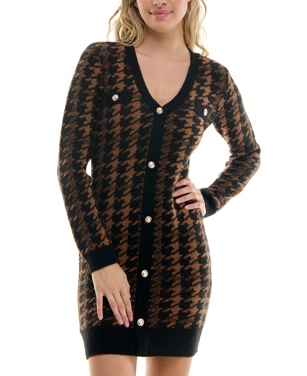 Bcx Juniors’ Chunky V-Neck Knit Sweater Dress MSRP $59 Size XS # 10B 3141 Blm