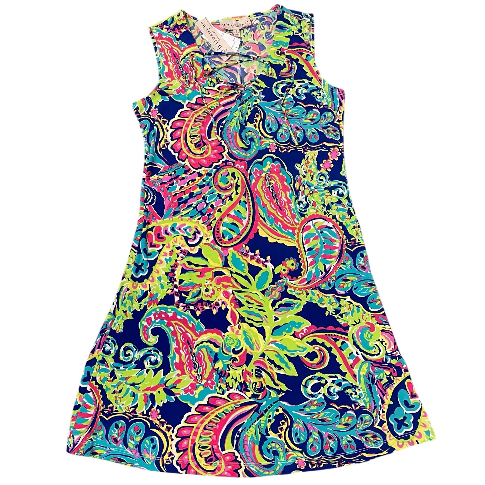 Women’s Philosophy Dresses Paisley Print Tank Dress Multicolor NWT Medium A-Line