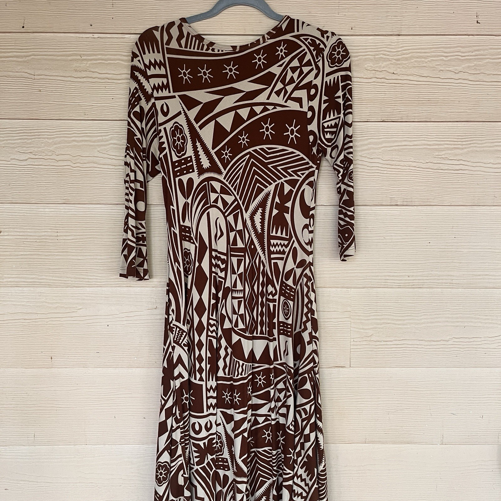 Missing Polynesia Womens Dress Size 1 Tribal Polynesian Aloha Print w/Pockets!