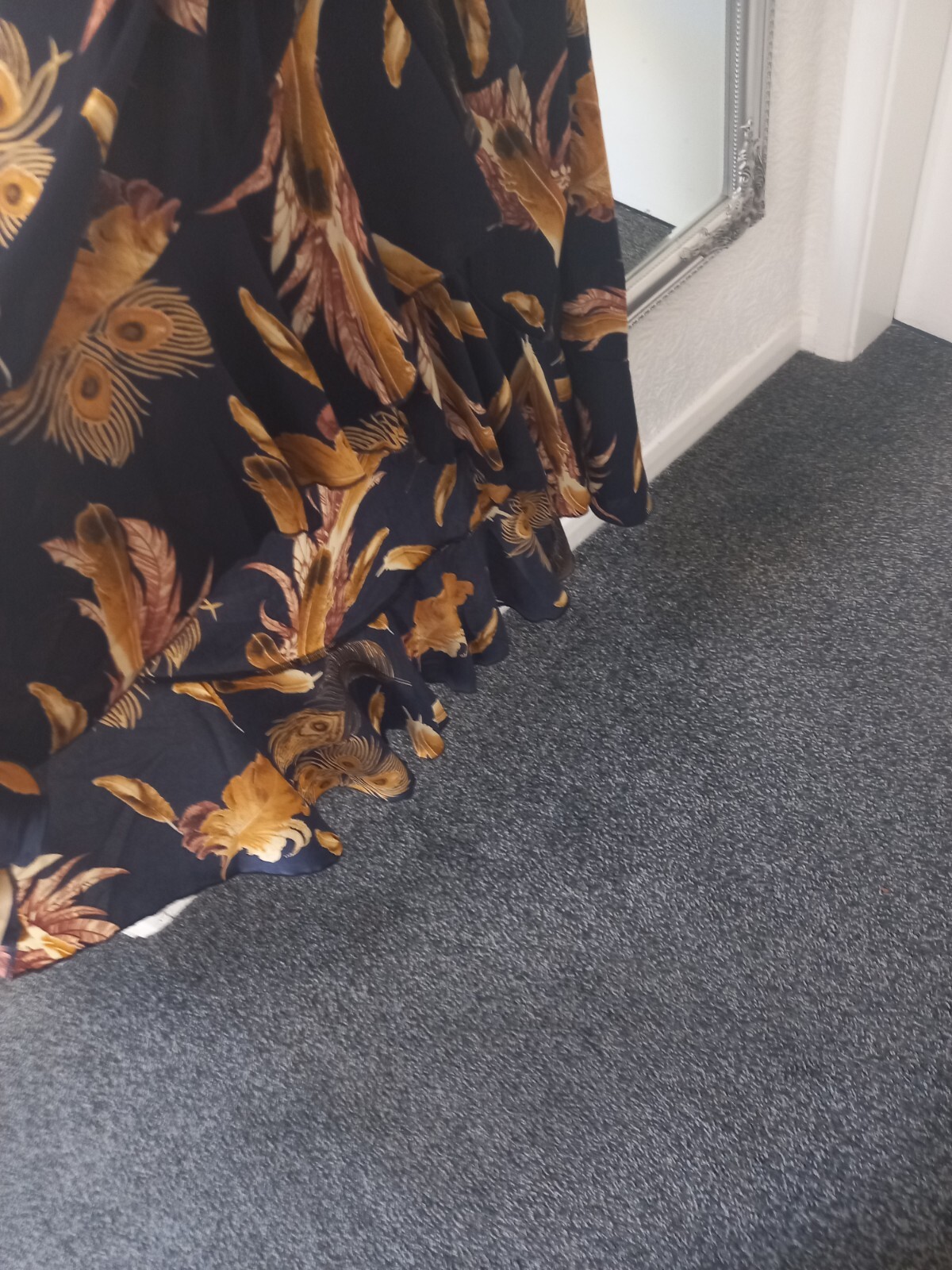 Blue Vanilla leaf peacock mid Sleeve Maxi Dress Size 10 BNWT Summer Season
