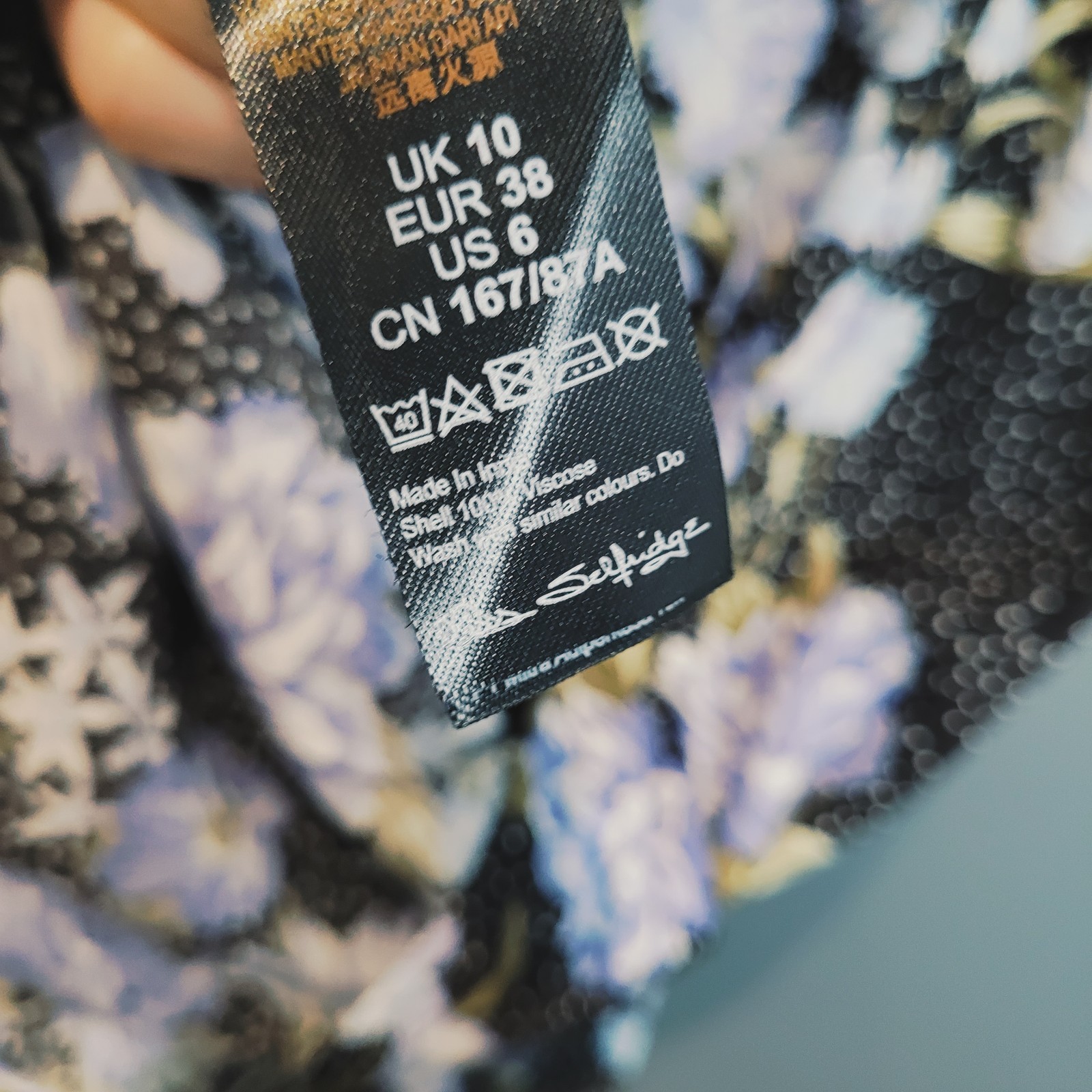 BNWT NEW MISS SELFRIDGE DRESS 10 SHIFT BLUE BLACK FLORAL LONG SUMMER CT900