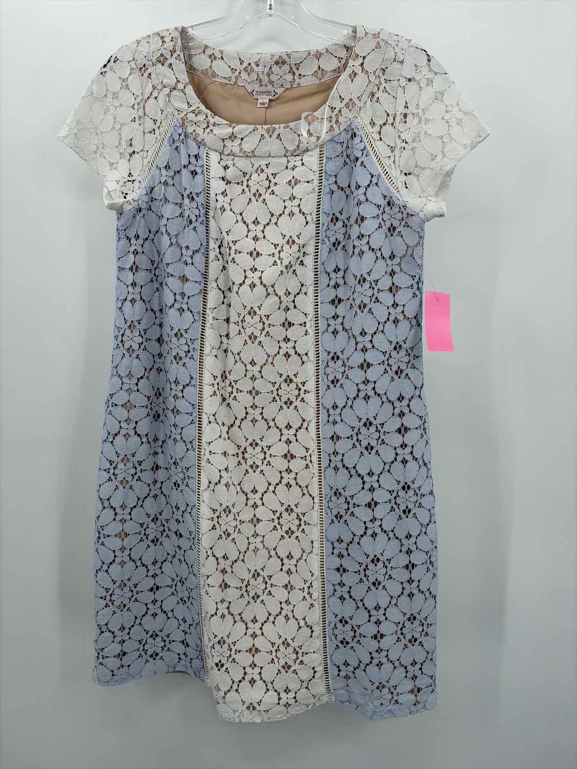 Nanette Nanette Lepore Blue Size 4 Lace Knee Length Short Sleeve Dress