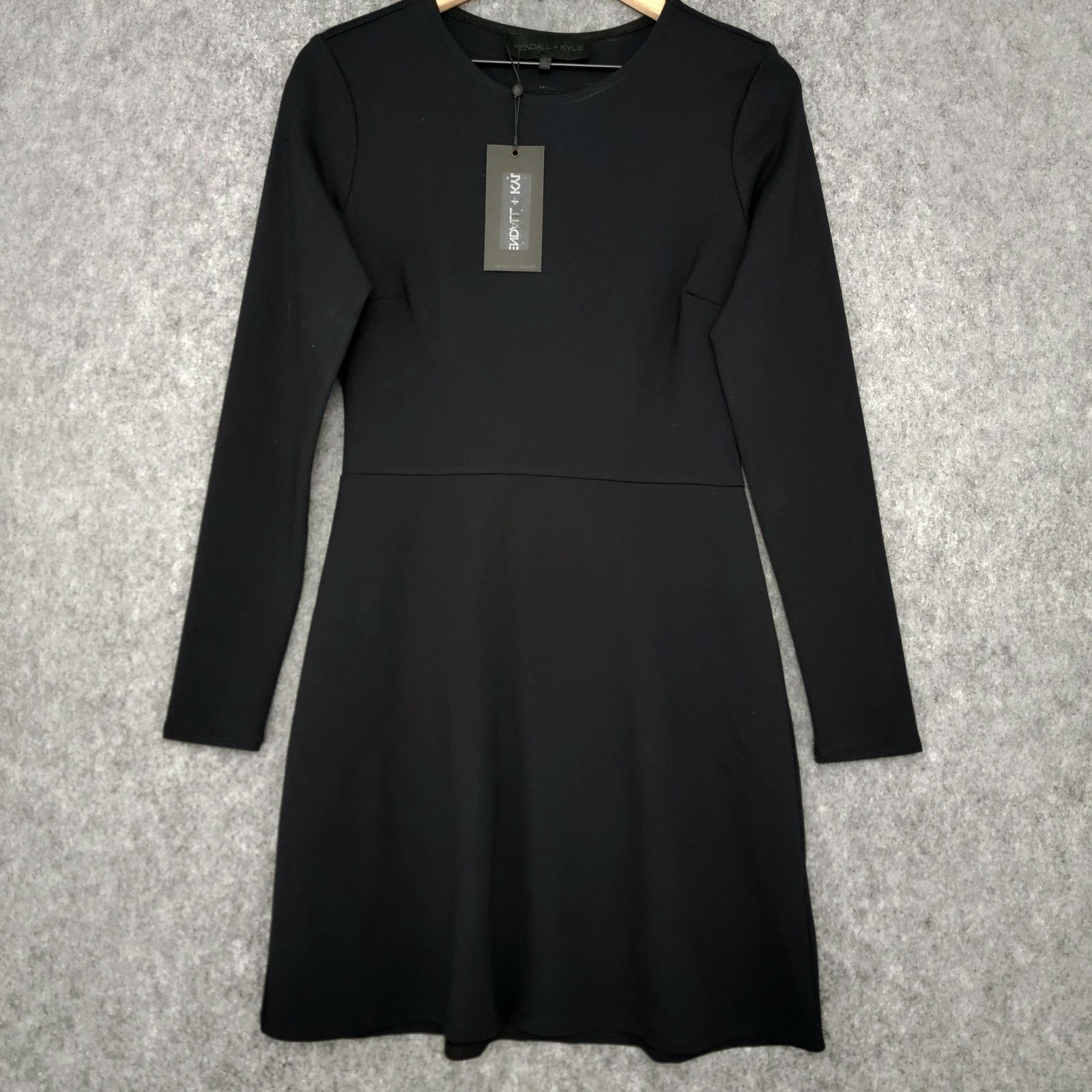 Kendall + Kylie Dress Womens L Black Ponte Knit Open Back A-Line Cutout NWT