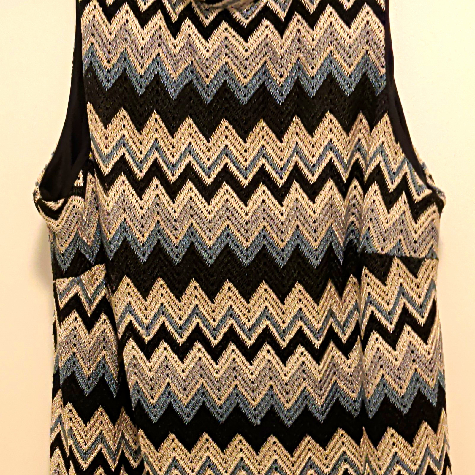 2XL Sleeveless Chevron Tank Top Dress Round Neck