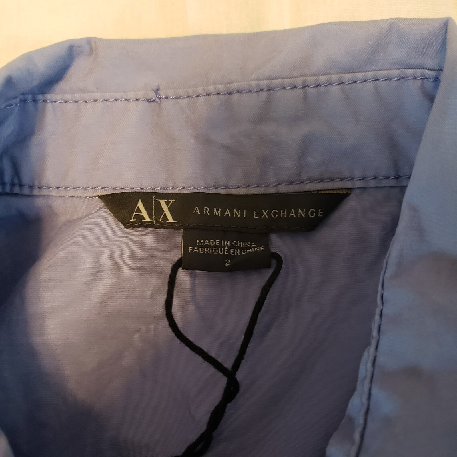 A/X Armani Exchange Cornflower Blue 3/4 Sleeve Shirtdress Dress Size 2