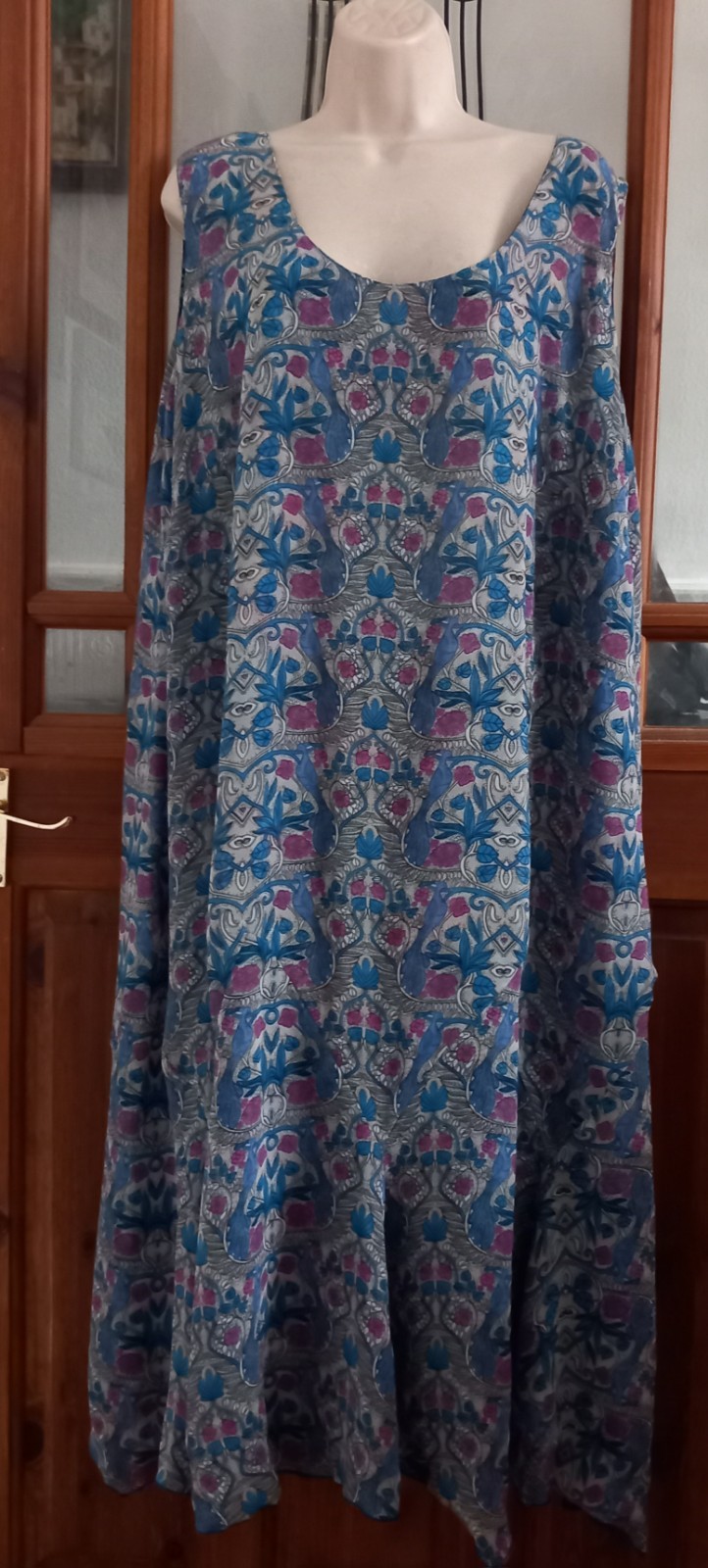 VTG Look Double Layer Chiffon Reversible Midi Dress Size 18 20 Boho Hippy