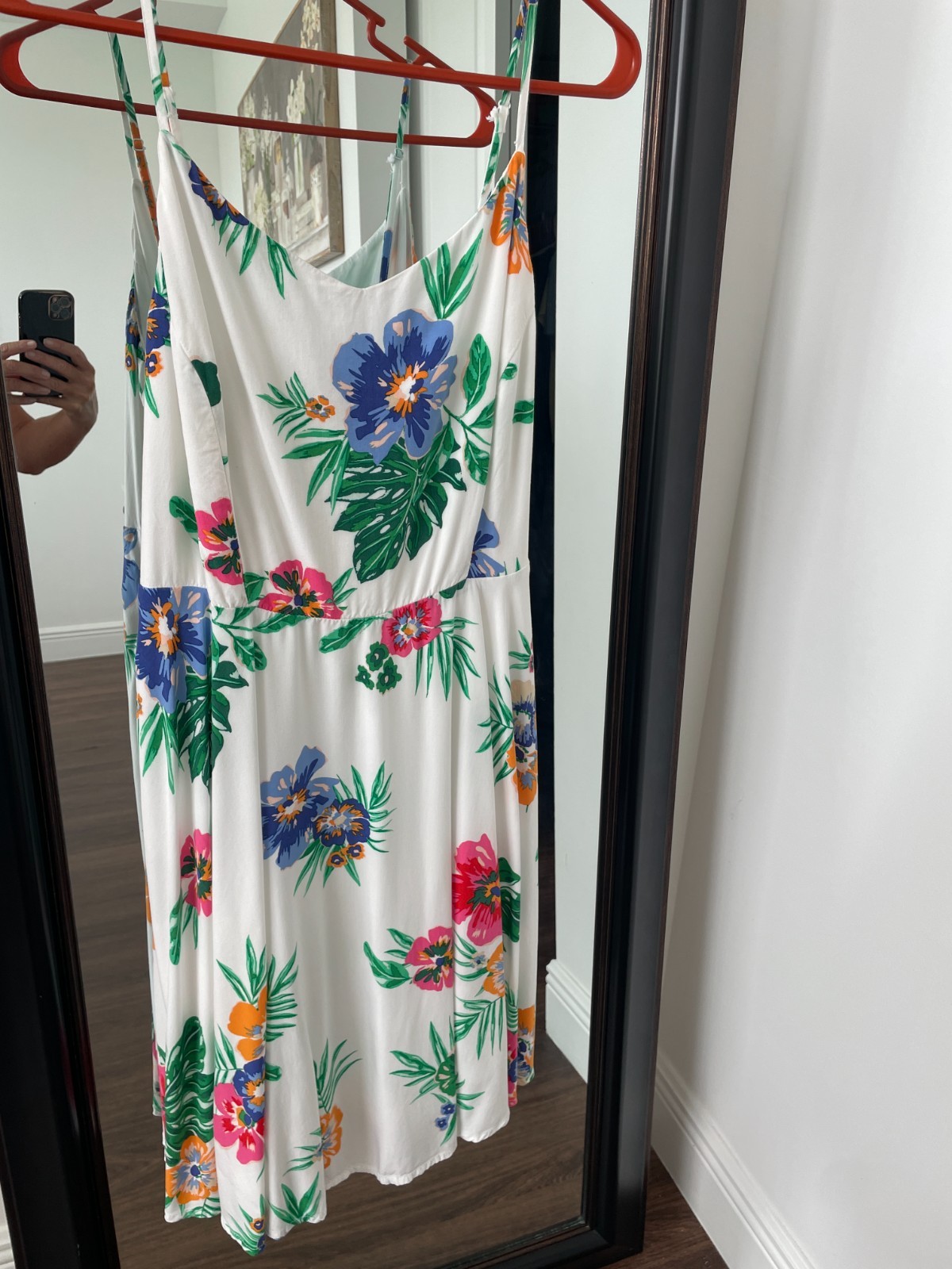 Green Pink Orange Blue White Floral Dress Size Large