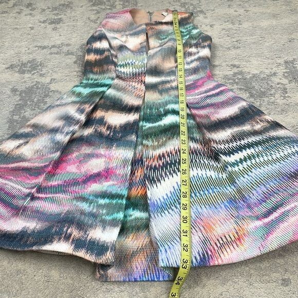 NWT Alexis Matthew Pleated Printed Twill Dress Mini Fit Flare Party Sz XS