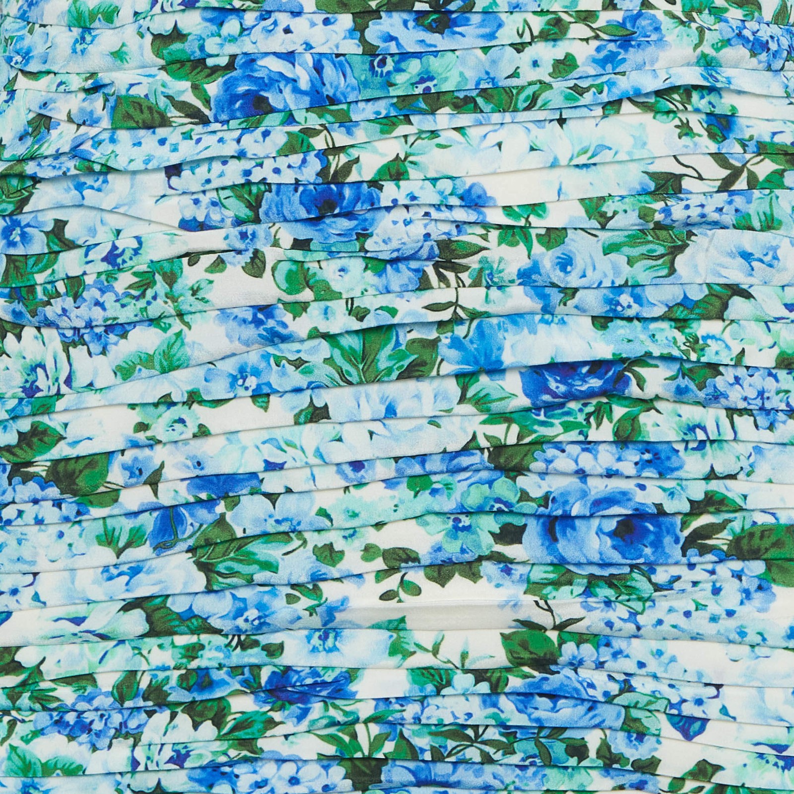 Magda Butrym Blue Floral Print Silk Crepe Setubal Mini Dress S