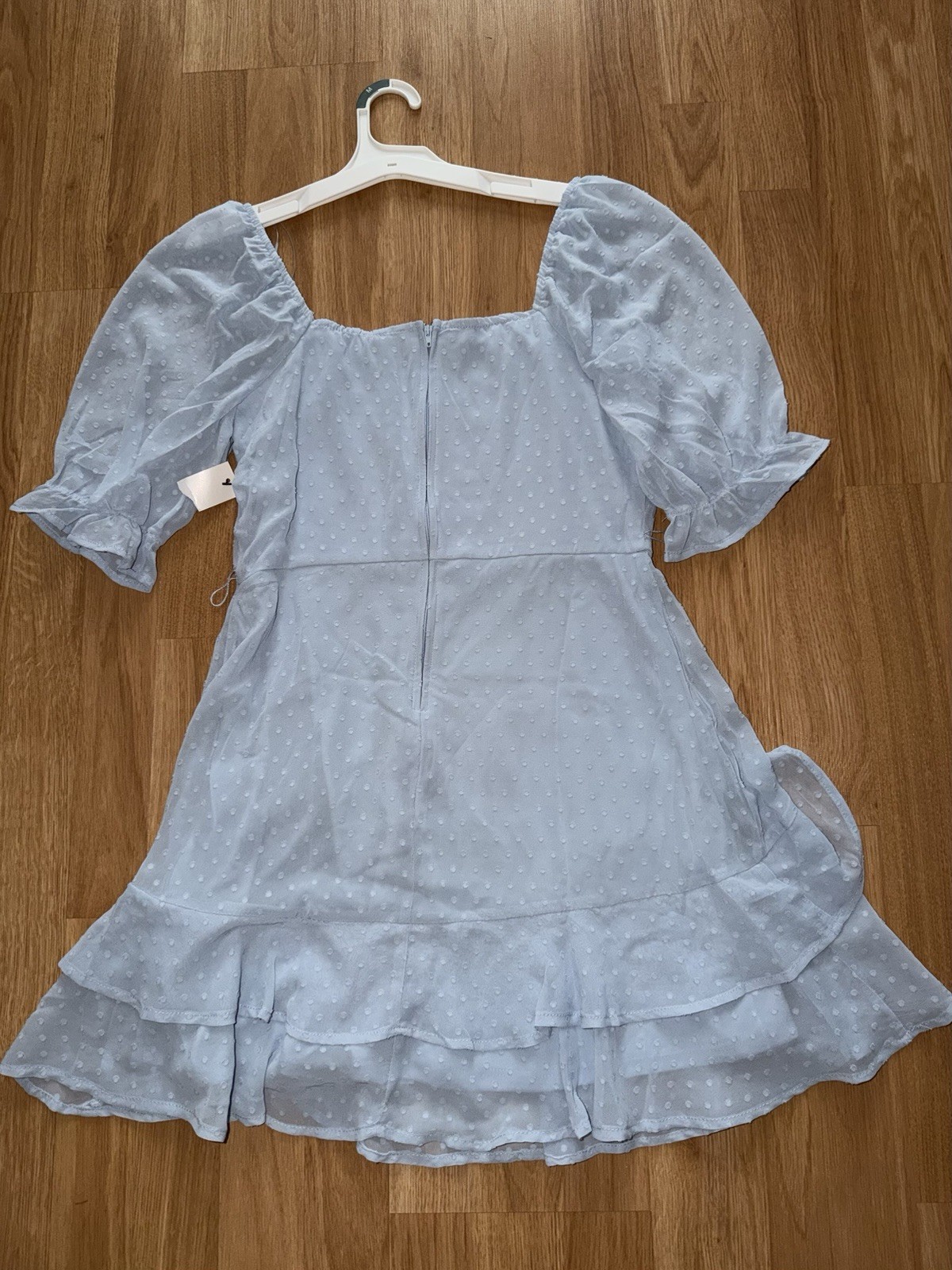 Francesca’s Miami Blue Puff Sleeve Dress Size Medium
