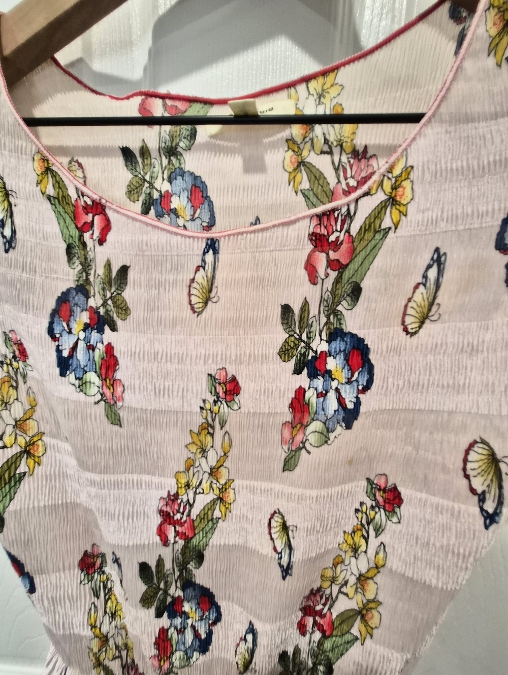 Max Studio Floral Butterfly Print Stretch Sleeveless Sheer Dress Size Small