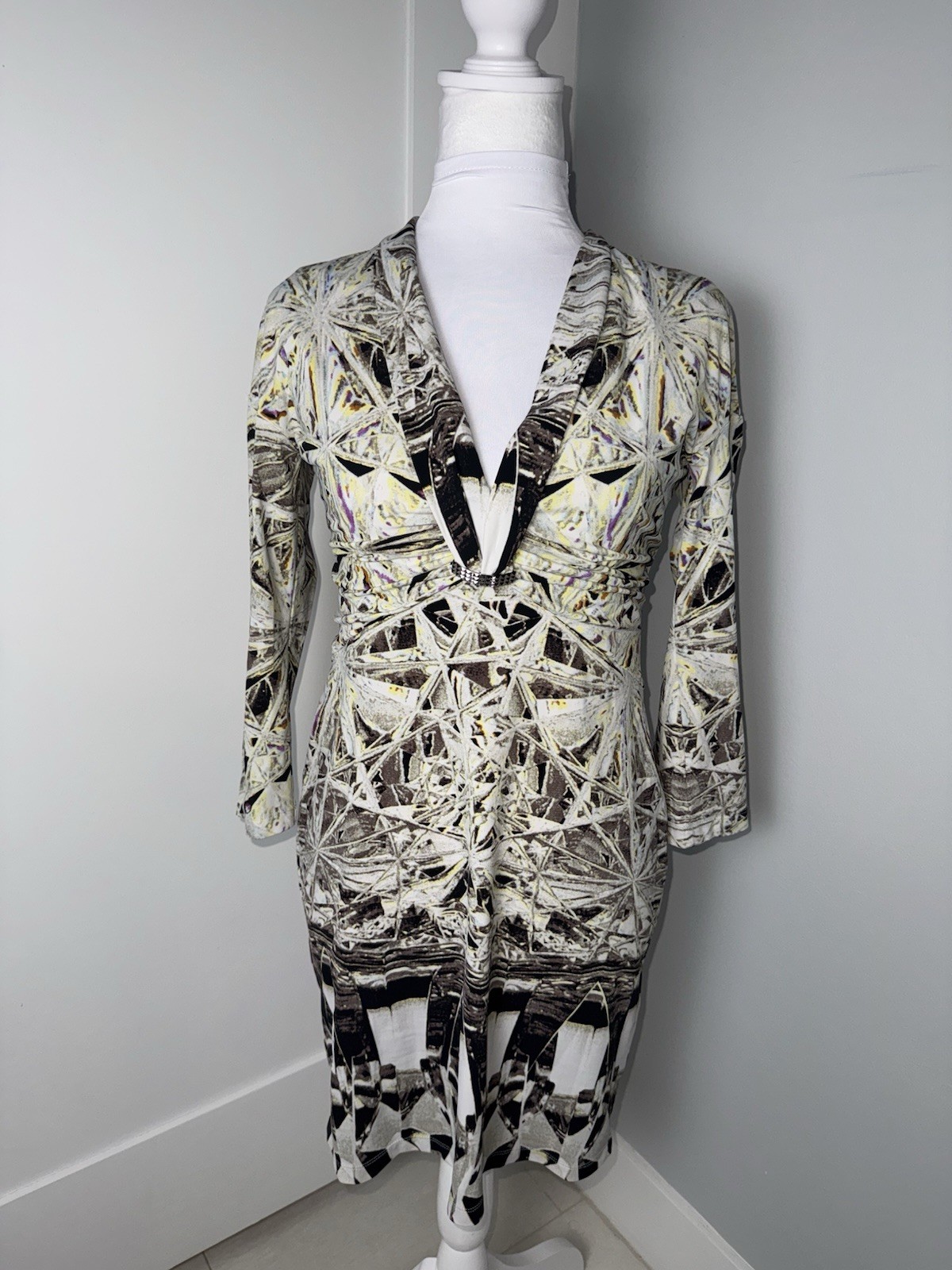 Roberto Cavalli Geometric Python Print Mini Dress/Size 4-6