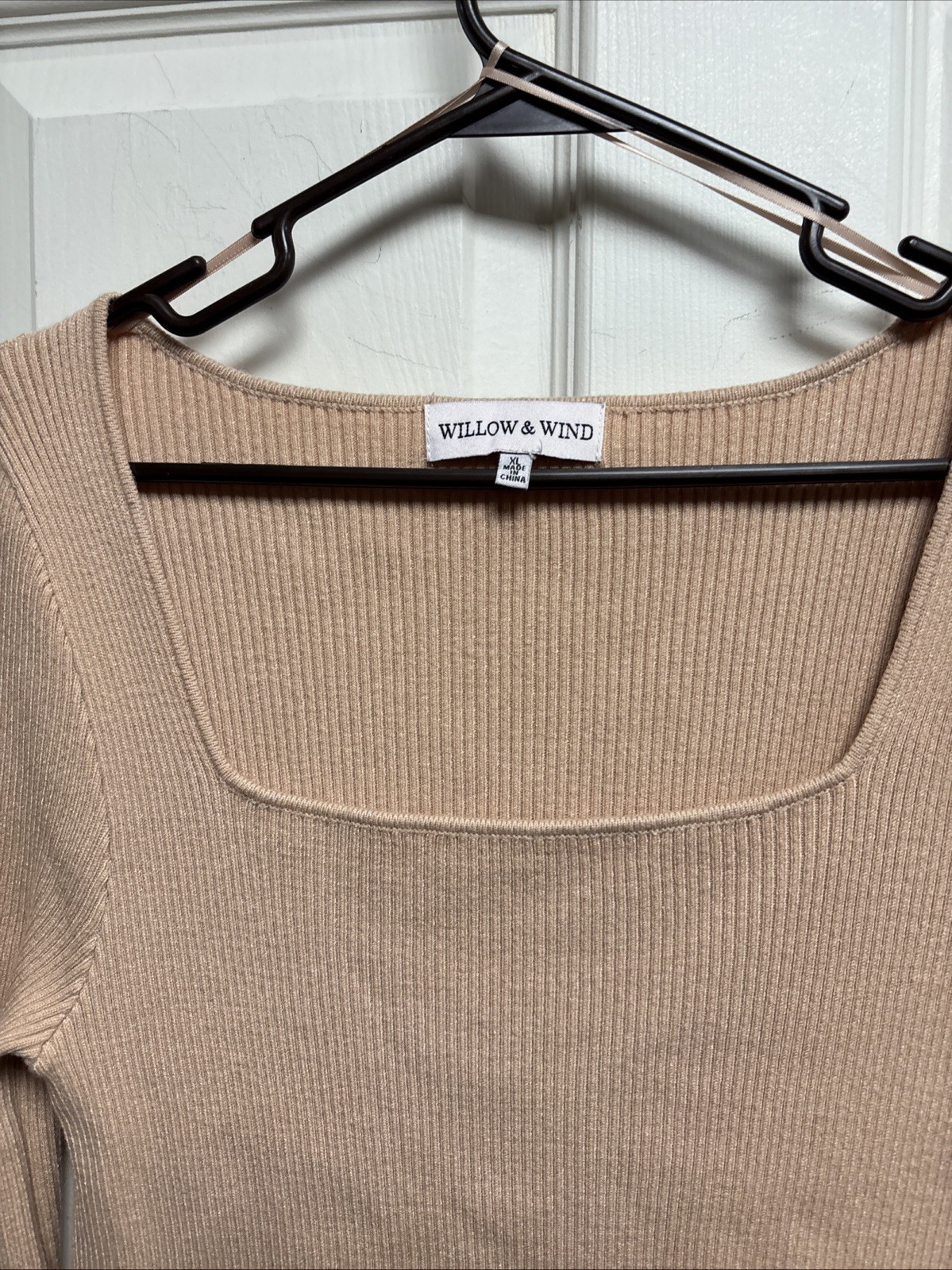 Willow And Wind Long Sleeve Tan Mini Dress XL 33”long Thick Comfortable Material