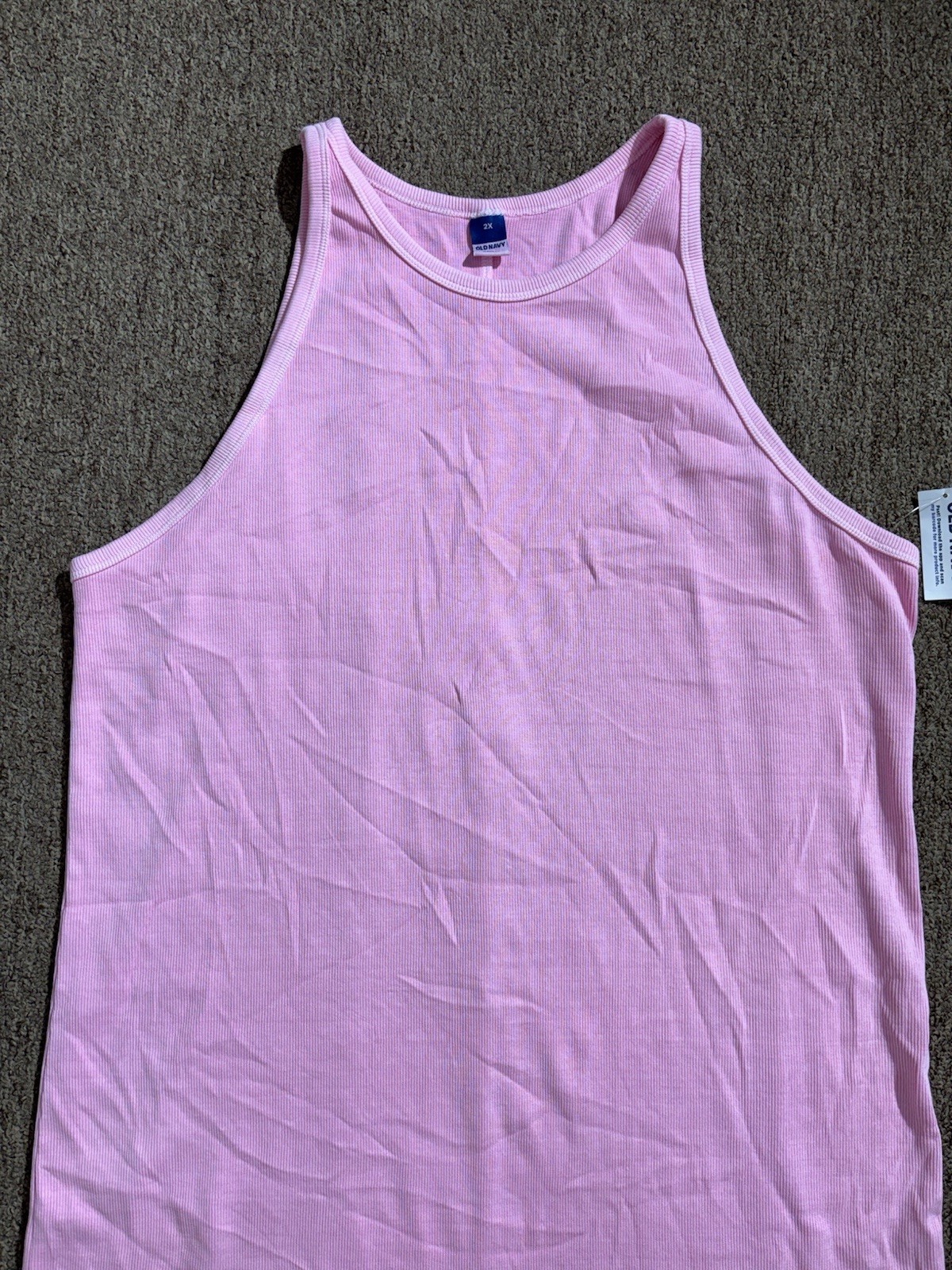 31A NWT Old Navy Womens 2X Sleeveless High-Neck Knit T-Shirt Dress| Anemone Pink